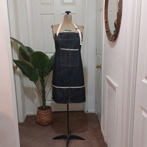Stylish Denim Apron with White Accents